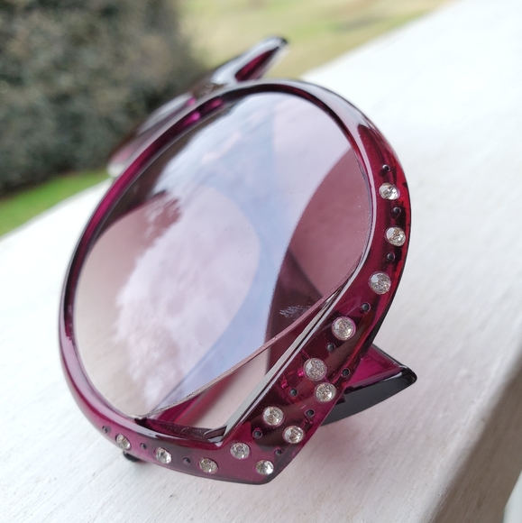 Raspberry Pink Rhinestone-encrusted Sunnies - Picture 5 of 14